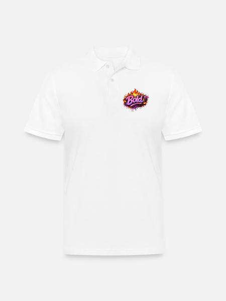 Bold Graffiti Fire Art - Men's Pique Polo Shirt - white