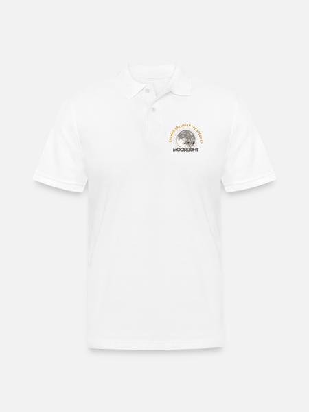 Celestial Moonlight Dream Illustration - Men's Pique Polo Shirt - white
