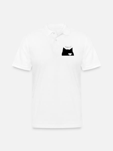 Cute cat face - Men's Pique Polo Shirt - white