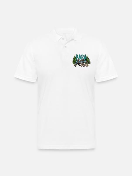 Papa Bear - Men's Pique Polo Shirt - white