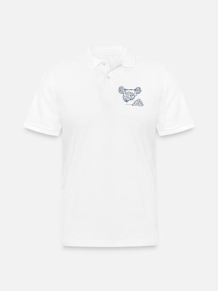 Brain Gains Lifting Weights - Men's Pique Polo Shirt - white