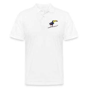 Toucan à bec arc-en-ciel - Polo en coton piqué pour hommes - blanc - Devant