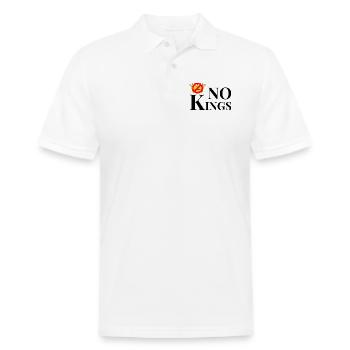 No Kings in America, Crown No Kings, Nope Kings  - Men's Pique Polo Shirt - white - Front