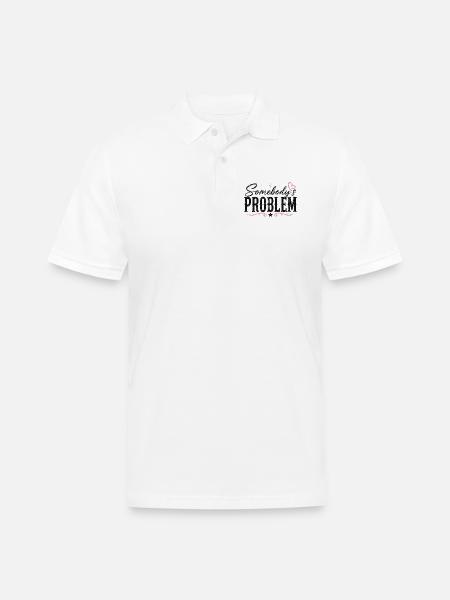 Somebody's Problem Typography - Men's Pique Polo Shirt - white