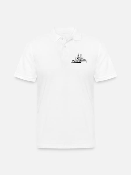 Comic style truck - Men's Pique Polo Shirt - white