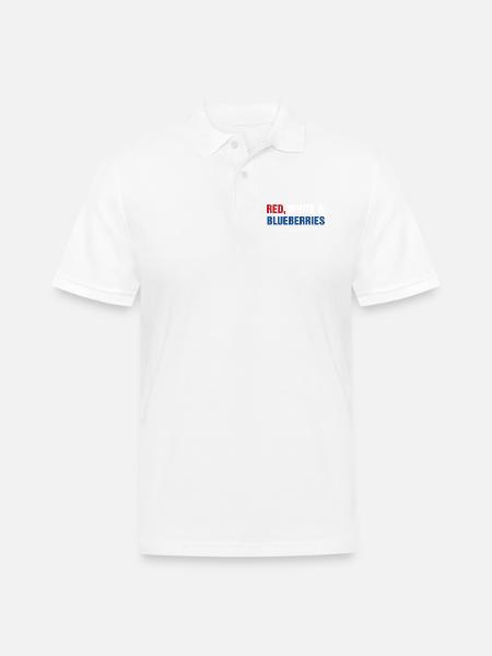 Red White Blueberries - Men's Pique Polo Shirt - white