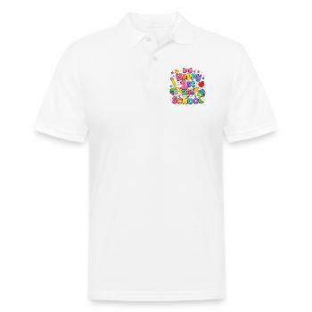 Bon premier jour d’école coloré - Polo en coton piqué pour hommes - blanc - Devant