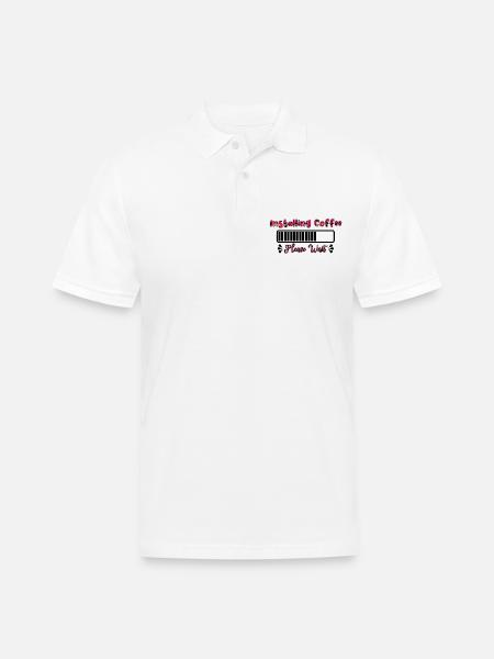 Installing Coffee - Men's Pique Polo Shirt - white