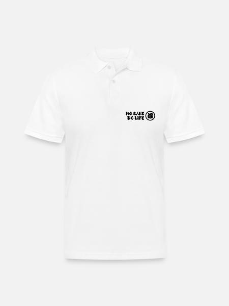 NO SAKE NO LIFE - Men's Pique Polo Shirt - white