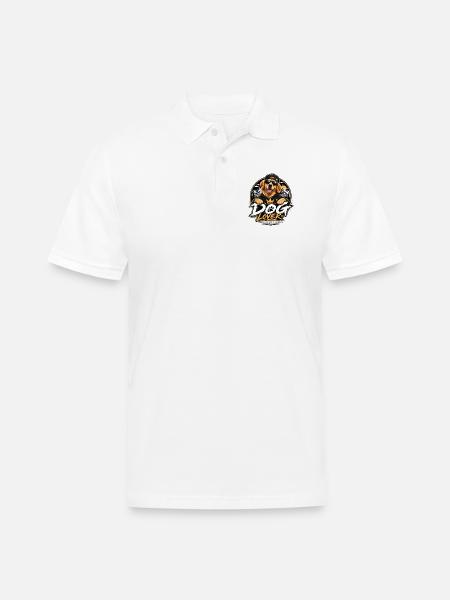 Royal Dog Love Graphic - Men's Pique Polo Shirt - white