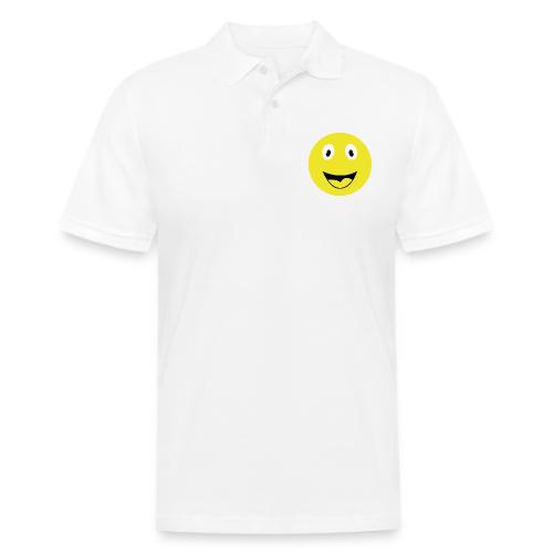 Yellow Happy Face Print - Men's Pique Polo Shirt
