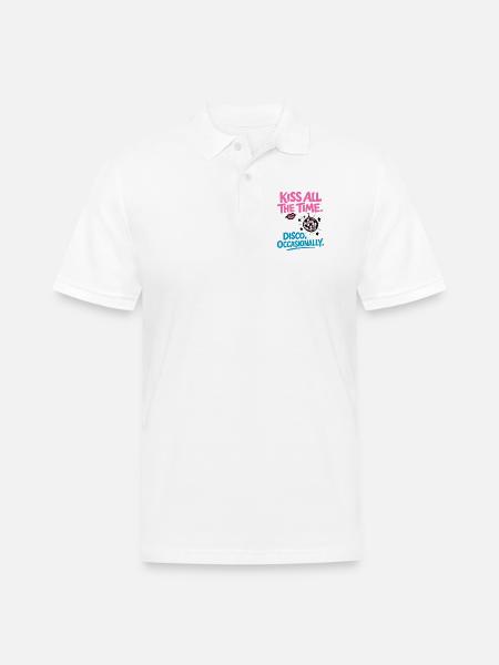 Kiss all the time - Men's Pique Polo Shirt - white