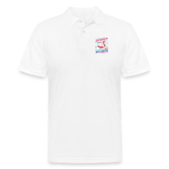 Juste en attente du flamant squelette d’Halloween - Polo en coton piqué pour hommes - blanc - Devant
