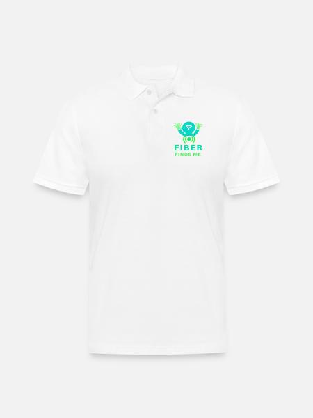 Fiber_Finds_Me_-_sized - Men's Pique Polo Shirt - white