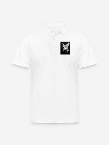 Celestial Pegasus - Men's Pique Polo Shirt - white