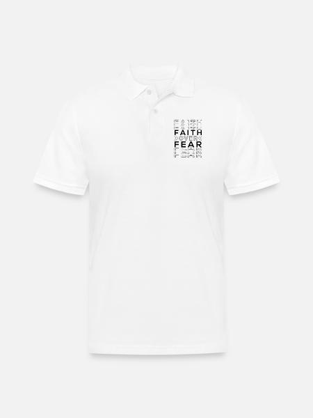 FAITH OVER FEAR - Men's Pique Polo Shirt - white
