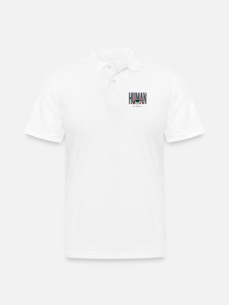 Human Glitch Eye - Men's Pique Polo Shirt - white