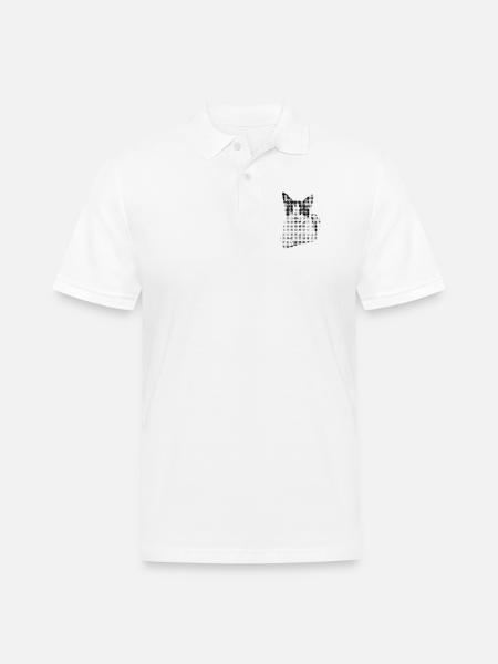 Calico Cat Halftone - Men's Pique Polo Shirt - white