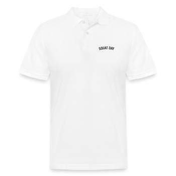 Squat Day - Men's Pique Polo Shirt - white - Front
