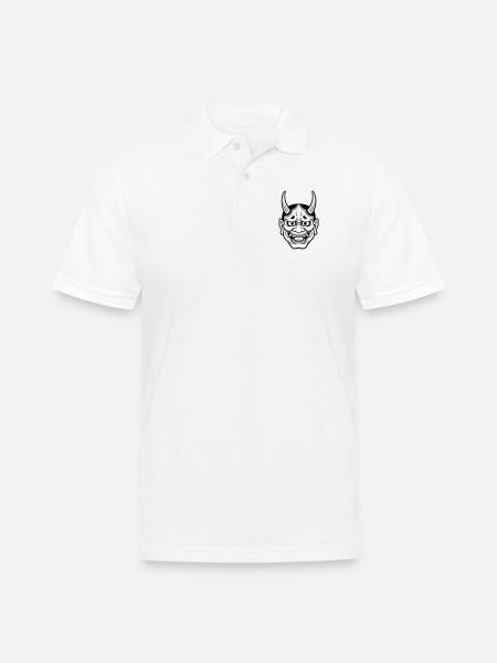 japanese demon mask - Men's Pique Polo Shirt - white