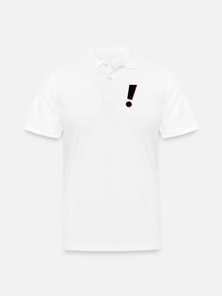 Exclamation shadow - Men's Pique Polo Shirt - white