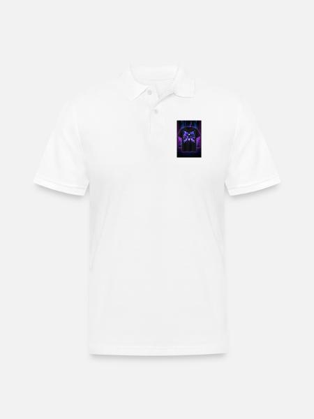 Neon Circuit Controller Glow - Men's Pique Polo Shirt - white