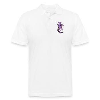 Dragon Améthyste Aquarelle - Polo en coton piqué pour hommes - blanc - Devant