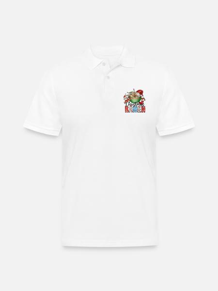 Christmas Ramen - Men's Pique Polo Shirt - white