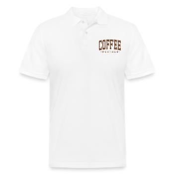 Coffee Weather - Men's Pique Polo Shirt - white - Front