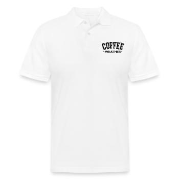 Coffee Weather - Men's Pique Polo Shirt - white - Front