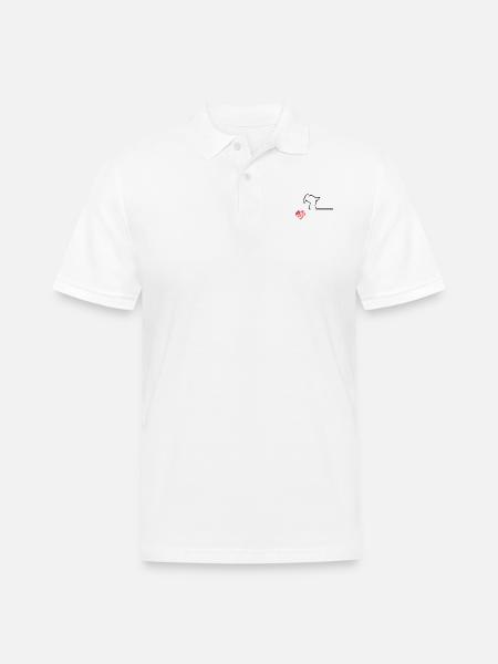 heart bag - Men's Pique Polo Shirt - white