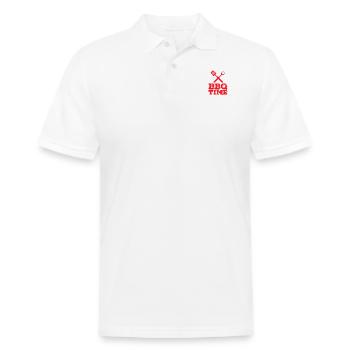 itsbbqtime - Polo en coton piqué pour hommes - blanc - Devant