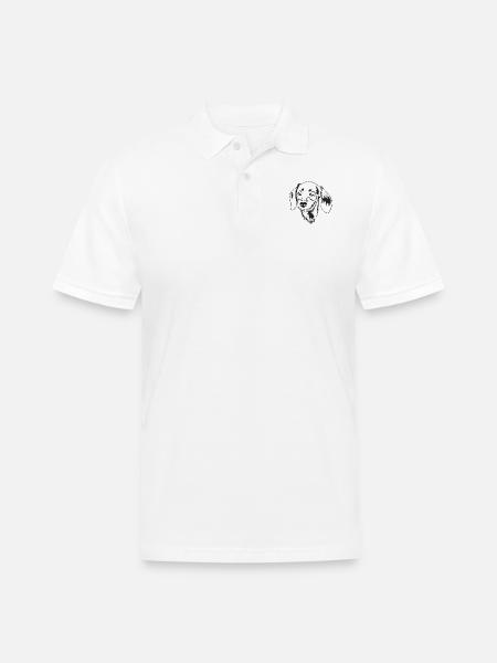 drawing style dog - Men's Pique Polo Shirt - white