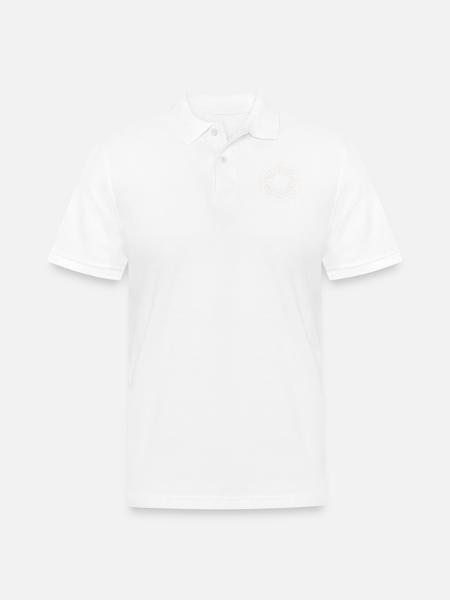 Abstract Dot Design - Men's Pique Polo Shirt - white
