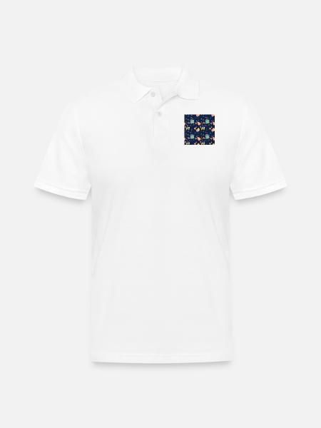 Seamless pattern of party elements - Men's Pique Polo Shirt - white