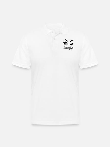 January Girl - Men's Pique Polo Shirt - white
