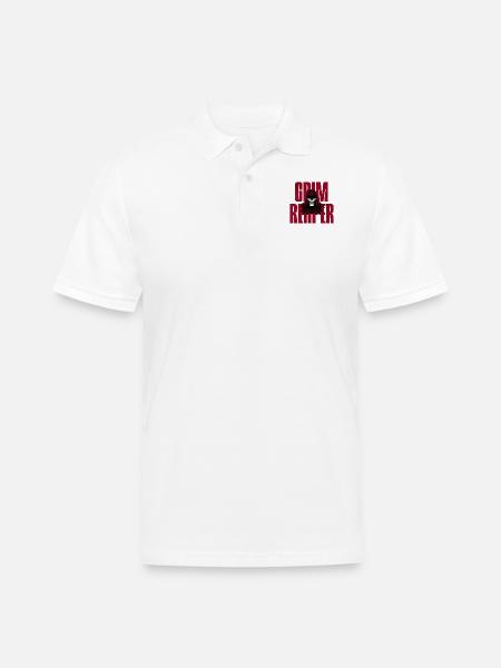 Grim Reaper - Men's Pique Polo Shirt - white