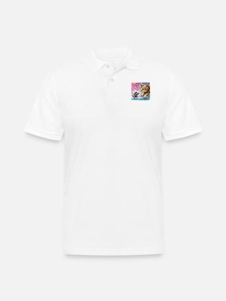 Surprised Encounter - Men's Pique Polo Shirt - white