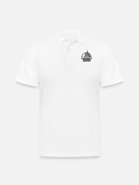 Madison Foodie w/ Capitol B&W - Men's Pique Polo Shirt - white