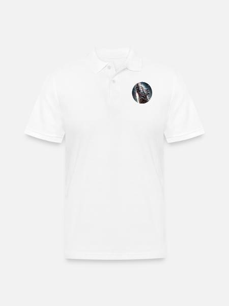Wolf howling - Men's Pique Polo Shirt - white