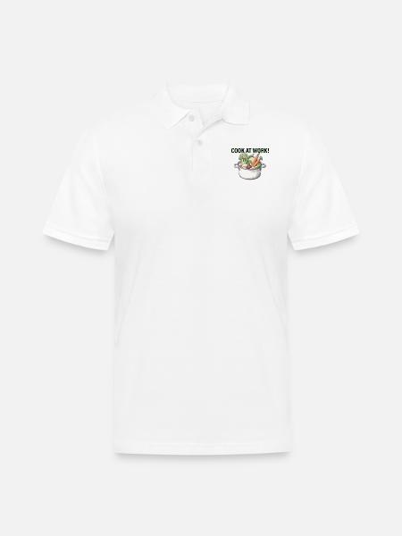 COOK AT WORK - Men's Pique Polo Shirt - white