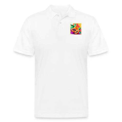Sliced Papaya Pop Art - Men's Pique Polo Shirt