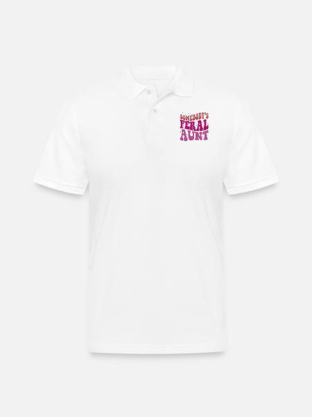Somebody's Feral Aunt - Men's Pique Polo Shirt - white