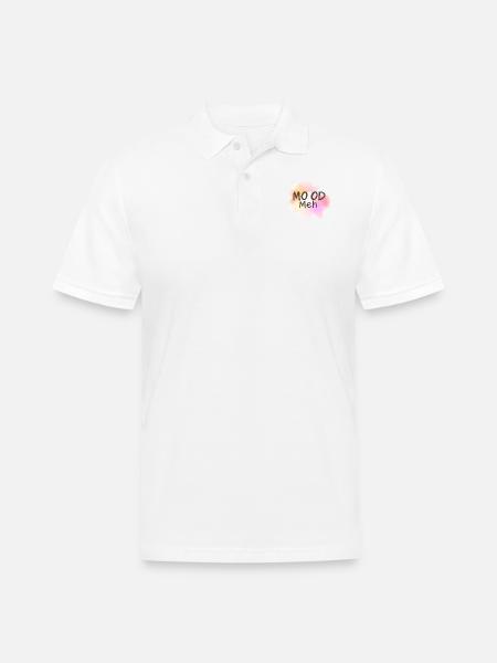 mood meh - Men's Pique Polo Shirt - white