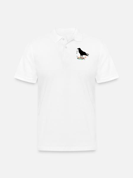 raven - Men's Pique Polo Shirt - white
