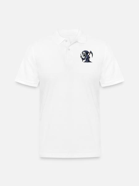 skeleton fuck you - Men's Pique Polo Shirt - white