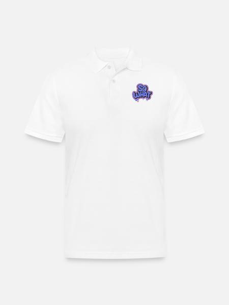 So What - Men's Pique Polo Shirt - white
