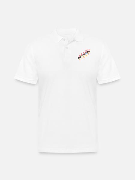 FLASH LIGHT - Men's Pique Polo Shirt - white