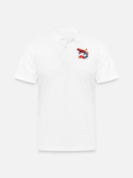Magical Red Salamander - Men's Pique Polo Shirt - white