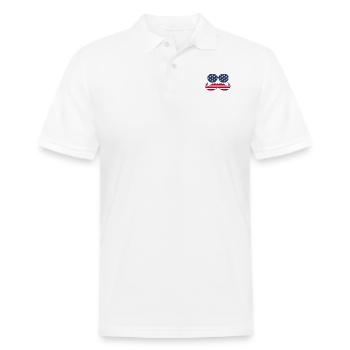 4ème Moustache - Polo en coton piqué pour hommes - blanc - Devant